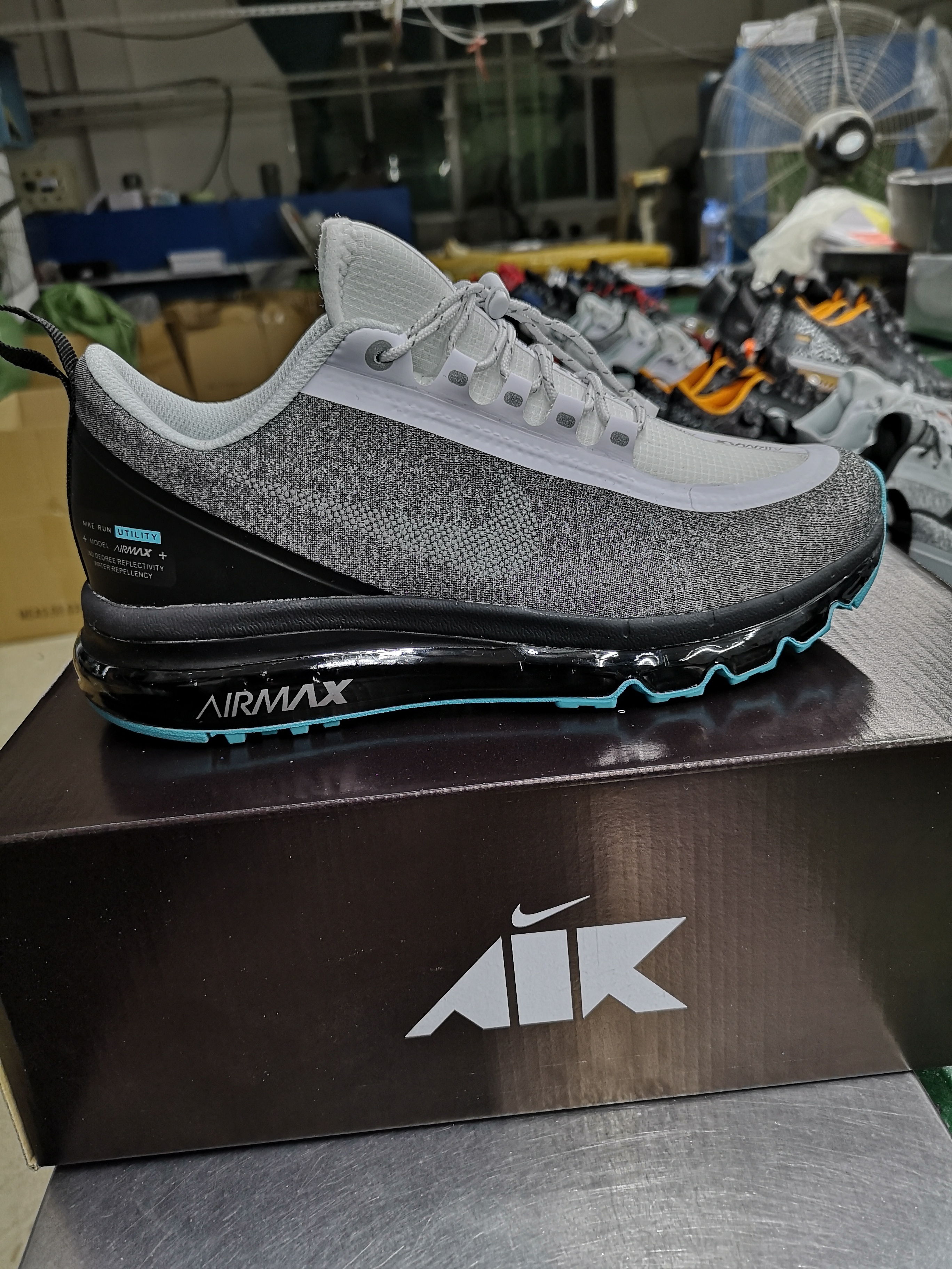 Nike Air Max 2017 Waterproof Grey Black Blue Shoes - Click Image to Close